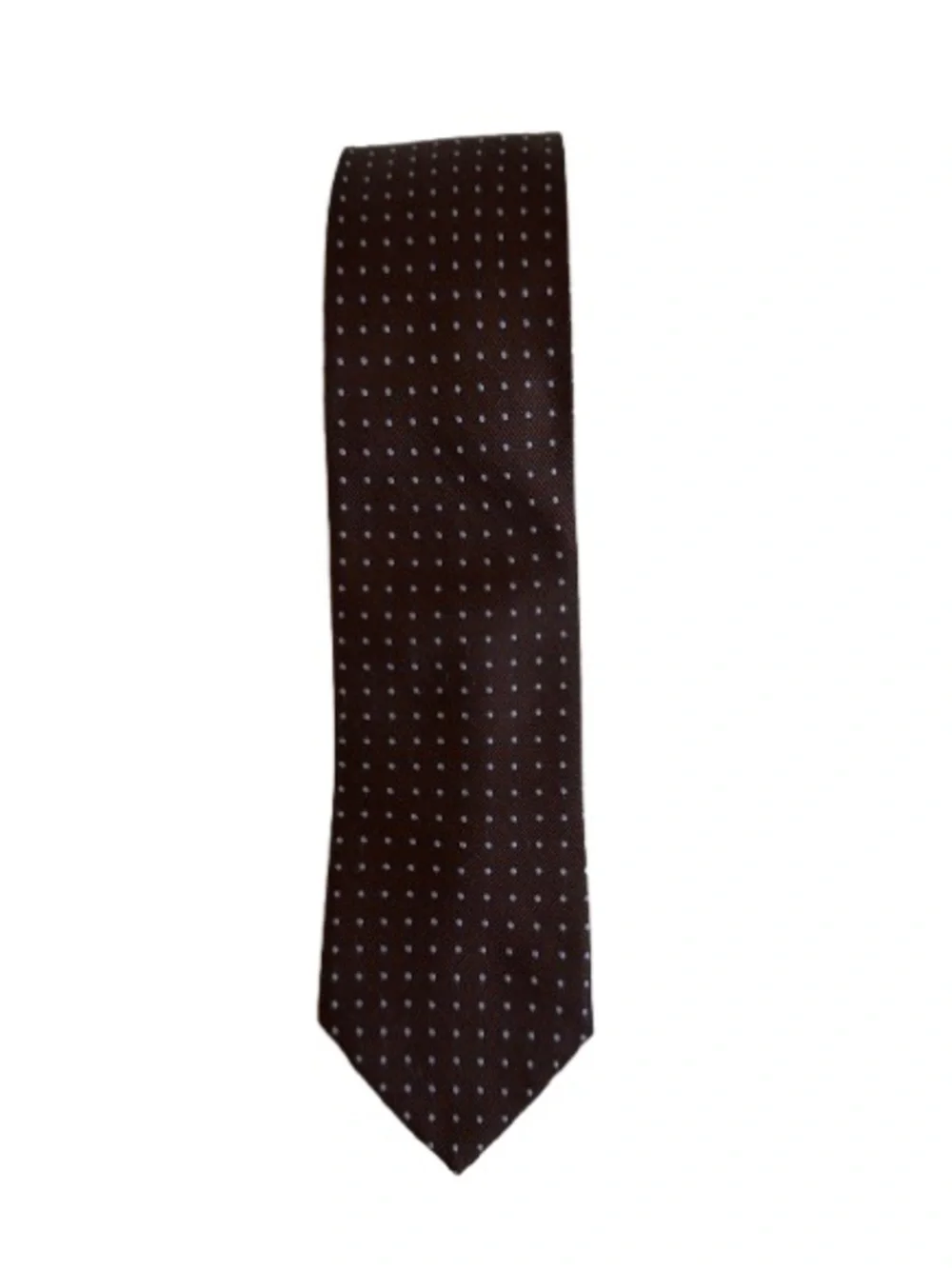 Merona Brown with Blue Microdot Design Silk Men's Tie for Office/Dress Occasion